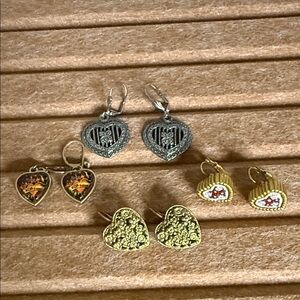 Bundle of Heart-Shaped Gold and Silver Earrings Collection